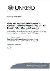 When and Why the State Responds to Women’s Demands: Understanding Gender Equality Policy Change in Indonesia